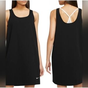 Nike Women's XL Black Jersey Tank Dress Sleeveless Casual‎ Athletic Activewear
